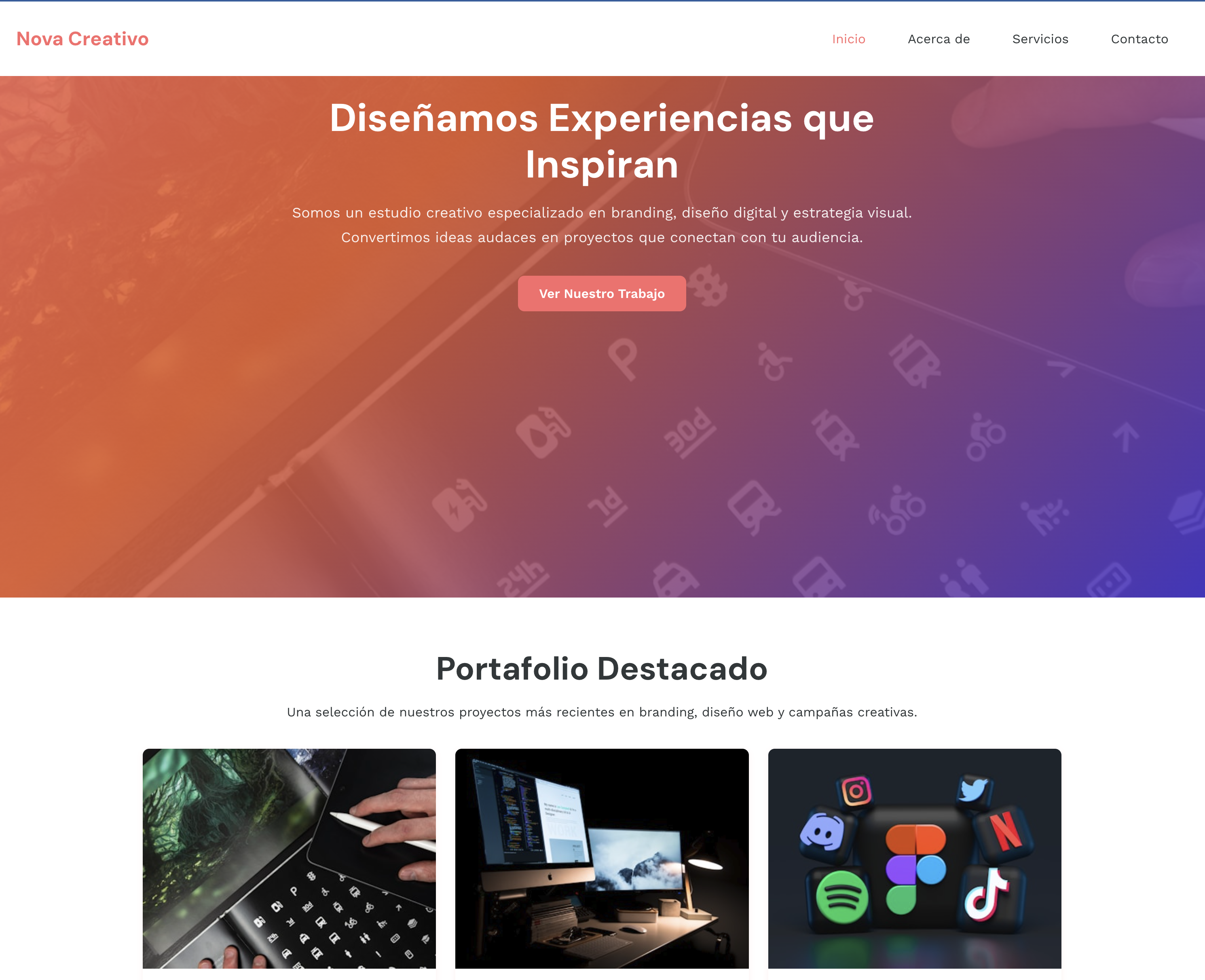 Plantilla web para Agencia Creativa