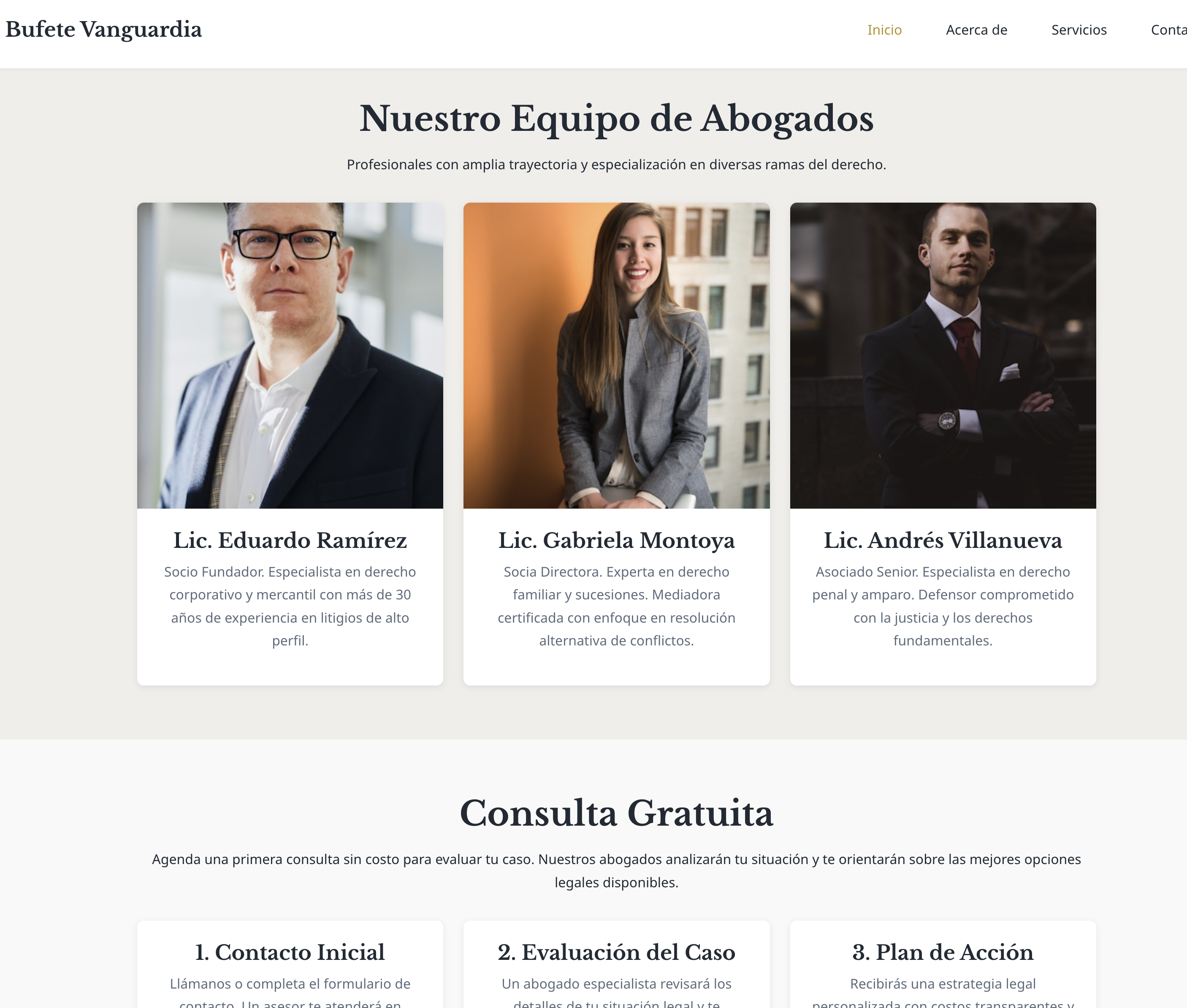 Plantilla web para Servicios Legales